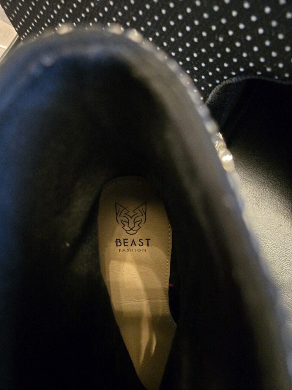 BEAST FASHION Black Studded Ankle Boot